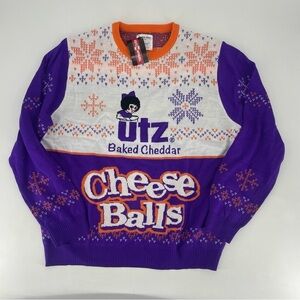 UTZ cheese balls Ugly Christmas Sweater Knit Pullover unisex men’s